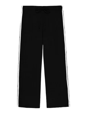 Donni The Linen Stripe Crop Racer Pant