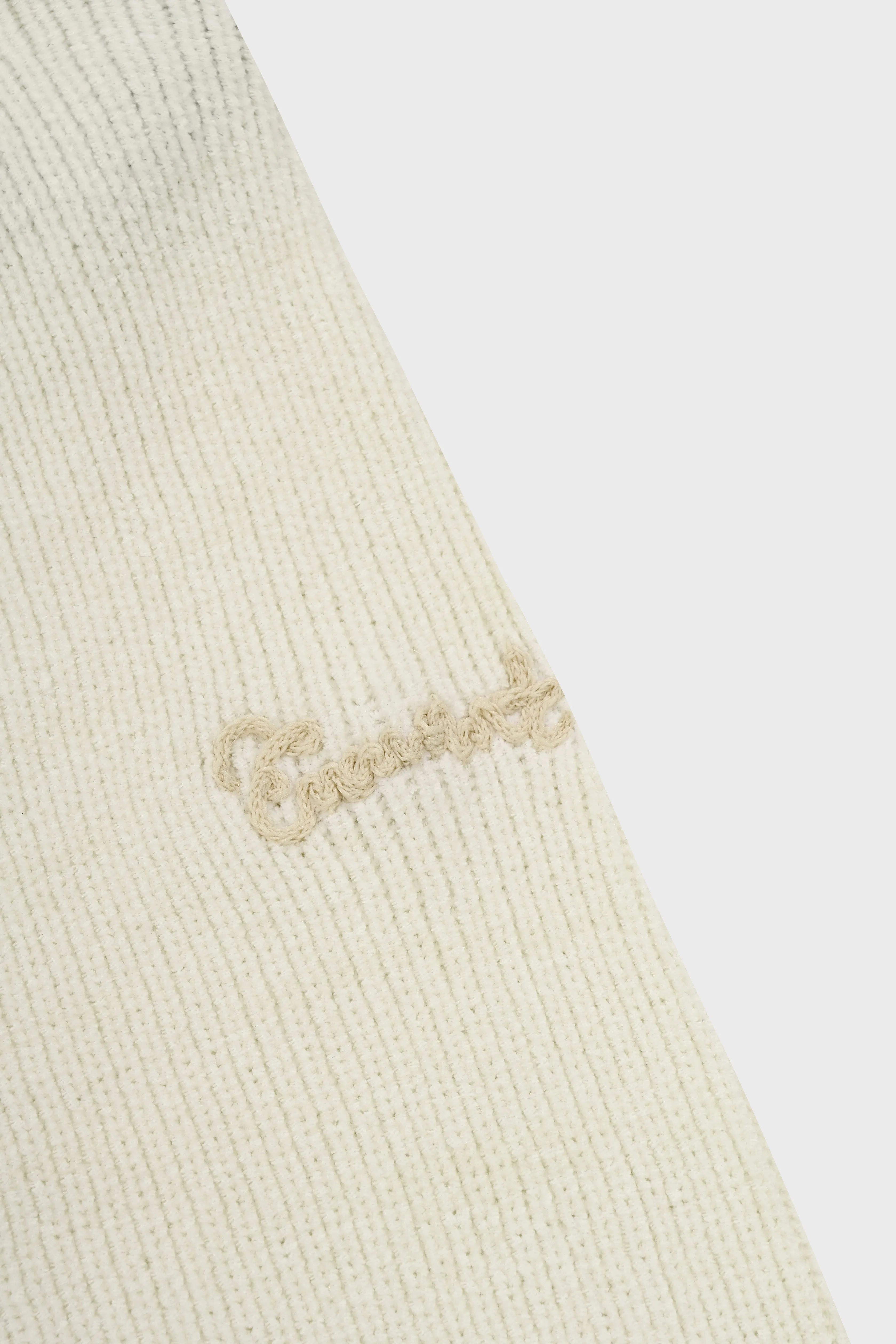 ENVT Cropped Half Zip-Up Knit Top