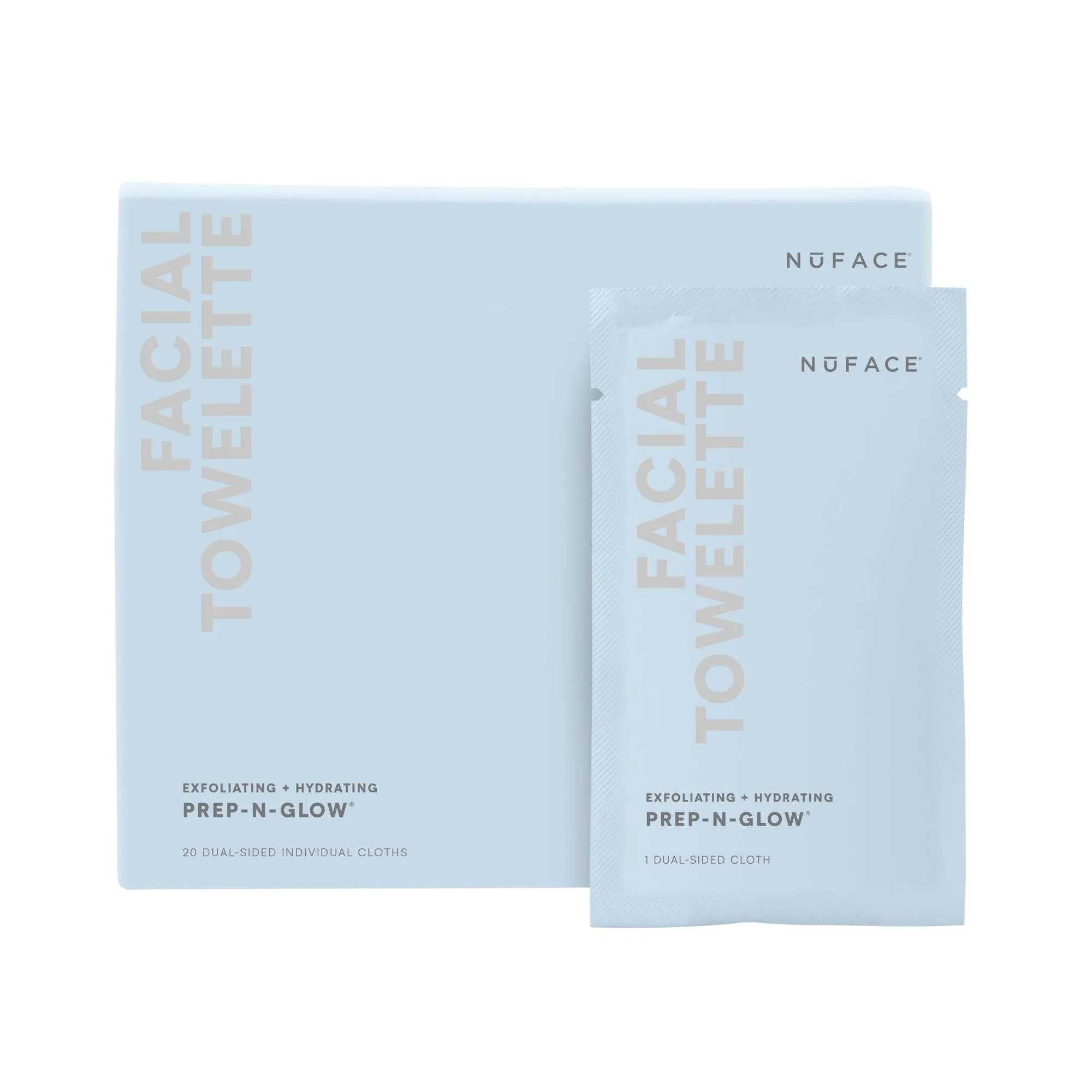 Nuface Prep-N-Glow Cleanse Exfoliation Cloths - 20-pack